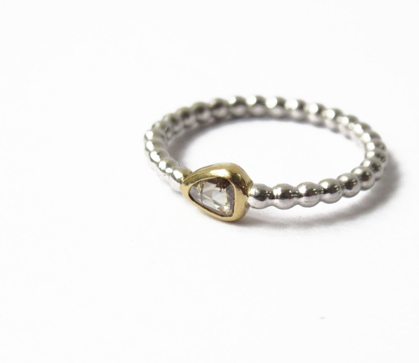 0.11ct diamond ring (K18 tsubutsubu) #11