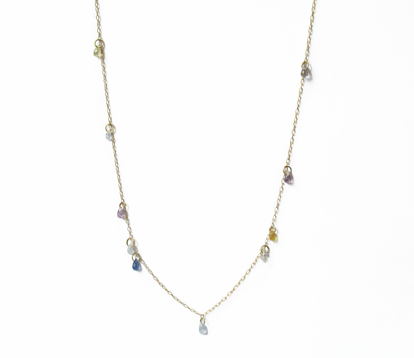 multi color sapphire10P random necklace (40cm)