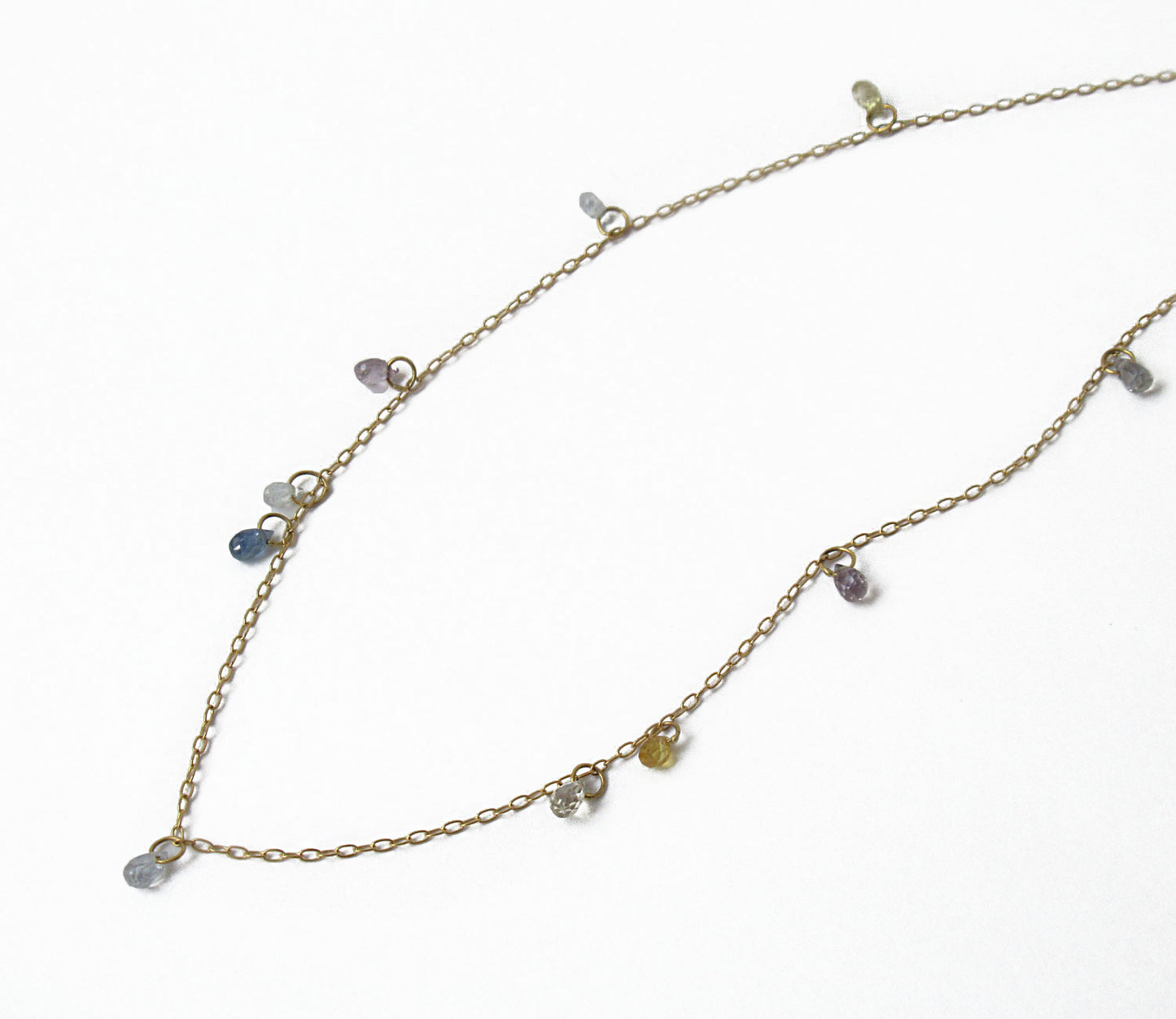 multi color sapphire10P random necklace (40cm)