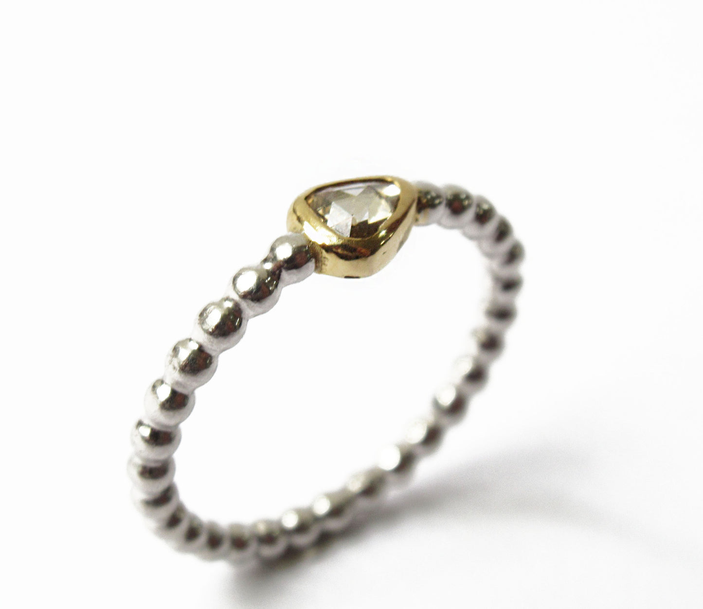 0.11ct diamond ring (K18 tsubutsubu) #11