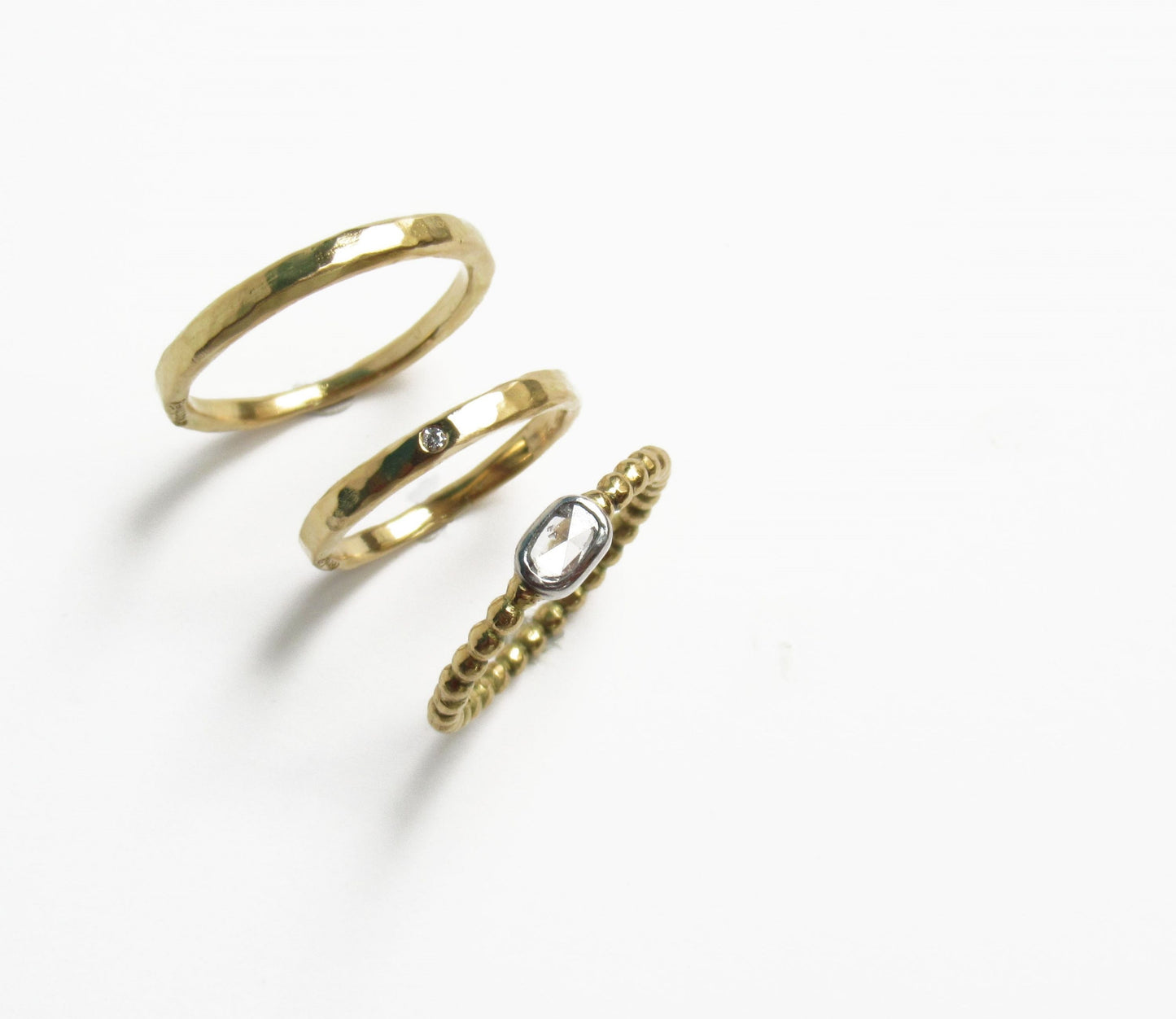 0.11ct diamond ring (K18 tsubutsubu) #11