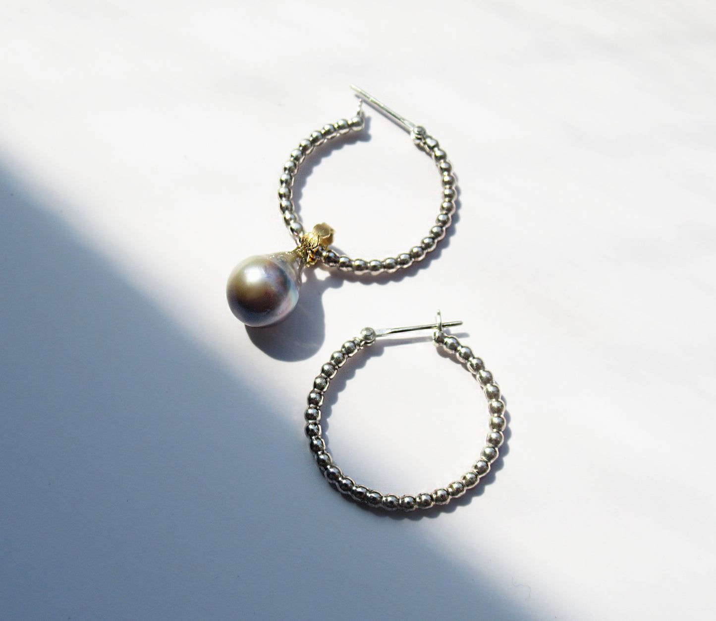 tsubutsubu silver hoop pierced earring 2 / Silver (両耳)