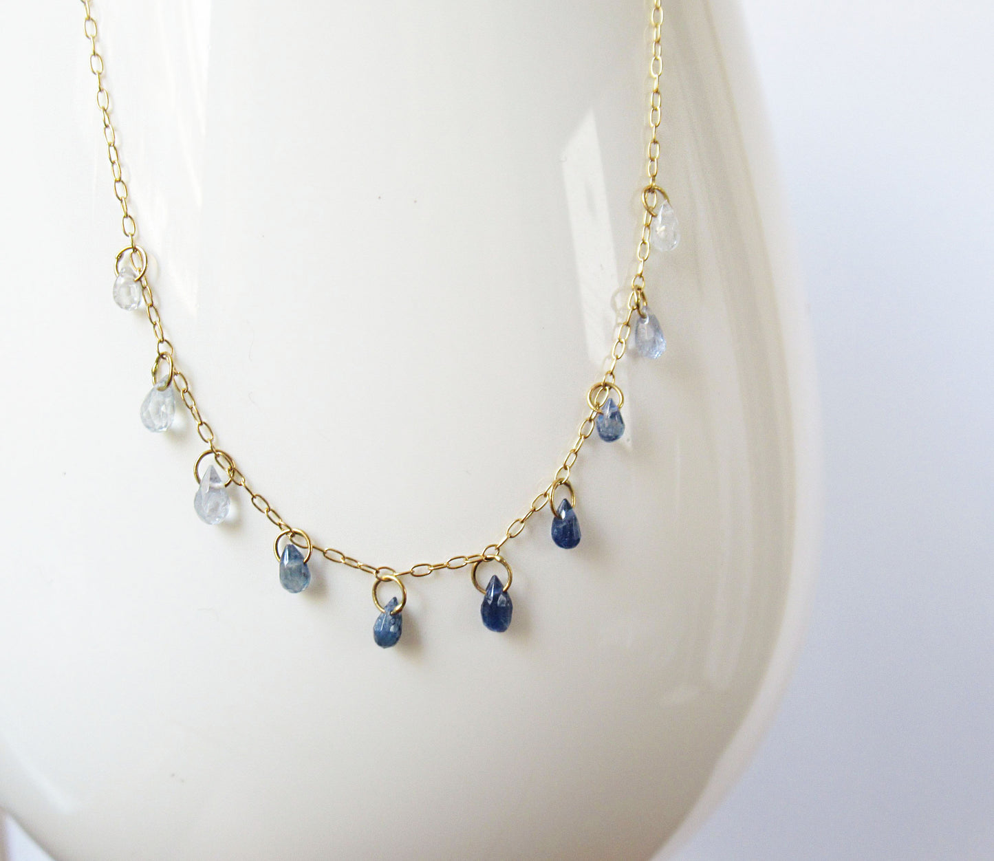 multi color sapphire10P necklace (40cm)