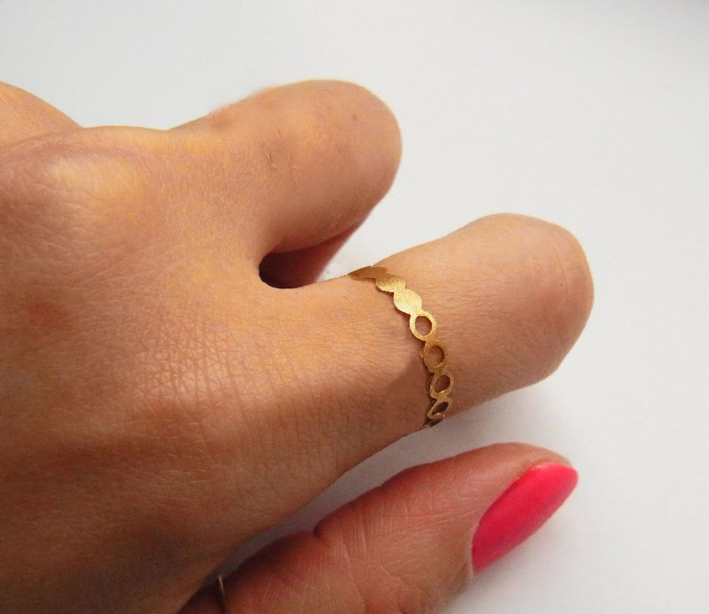 maru circle ring (half) / K18YG