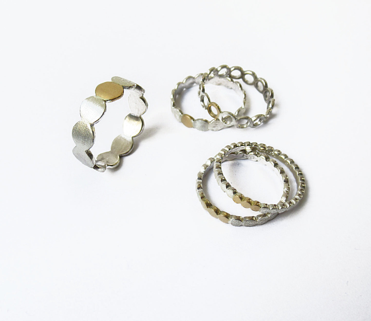 Silver×K18 marumaru ring 4 / Silver,K18YG