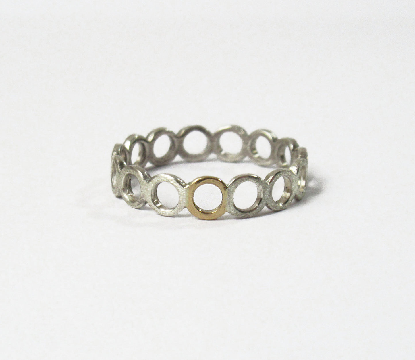 Silver×K18 circle ring / Silver,K18YG