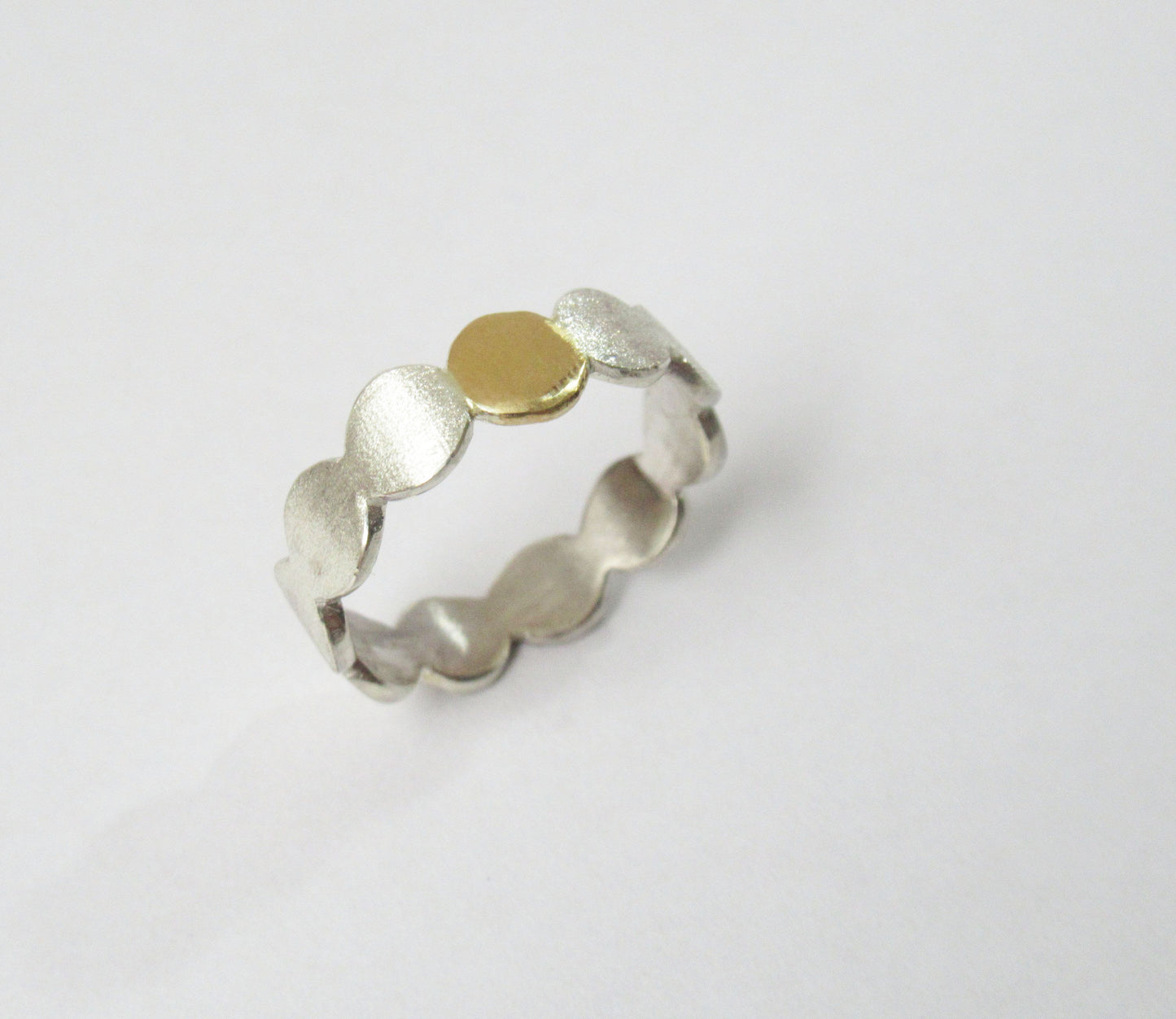 Silver×K18 marumaru ring 4 / Silver,K18YG
