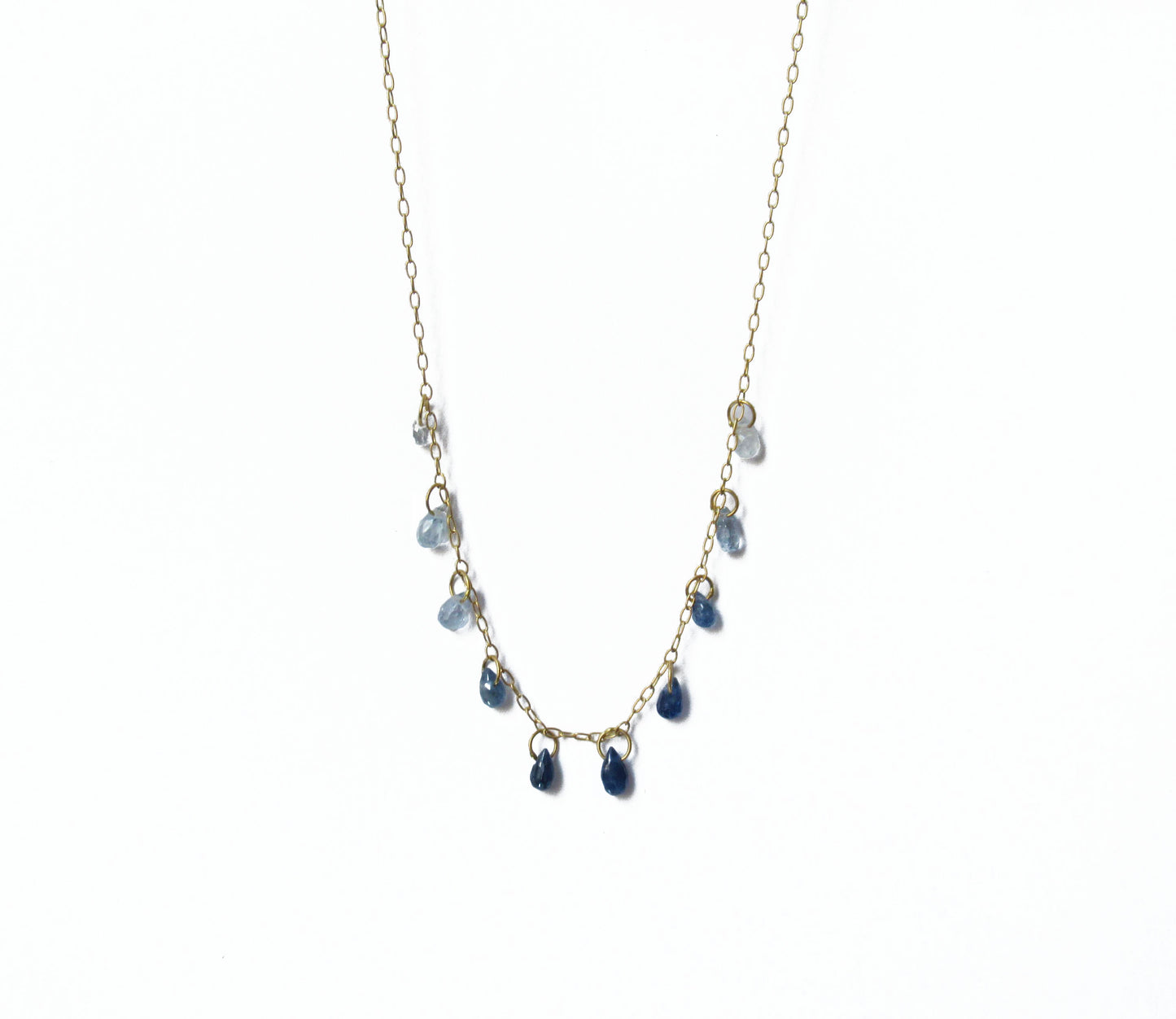 multi color sapphire10P necklace (40cm)