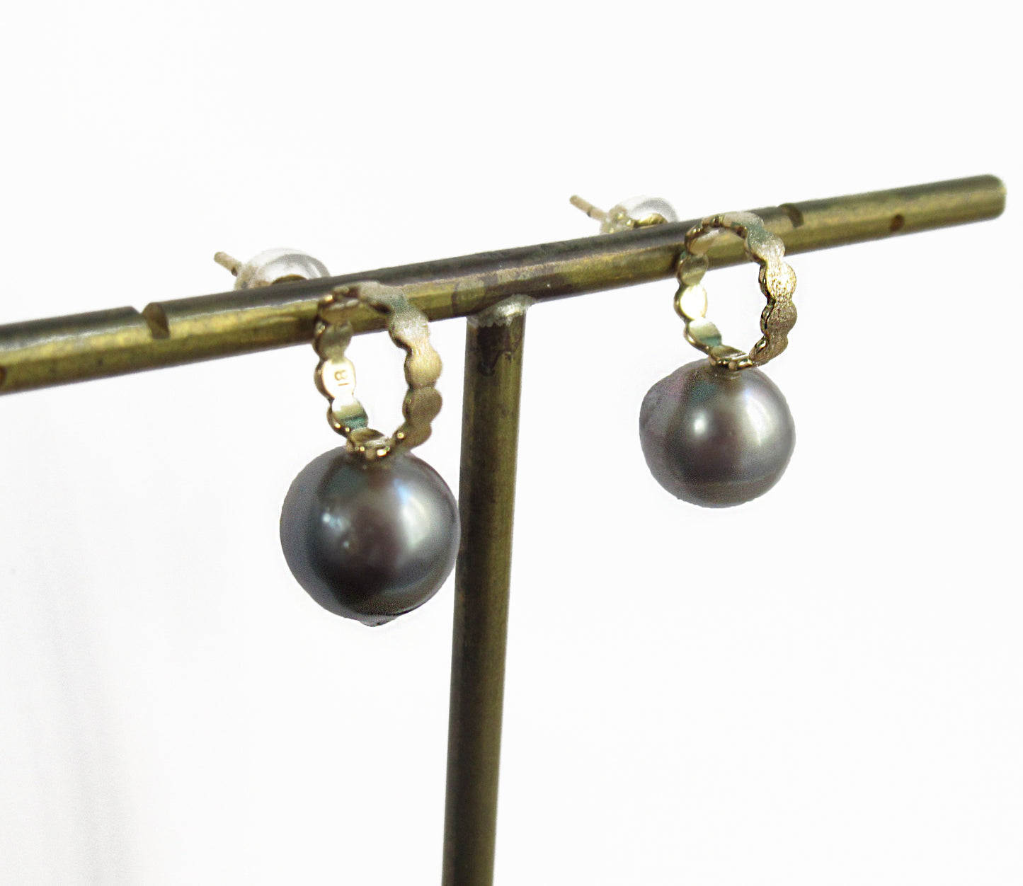 kerama pearl × marumaru pierced earring / K18 (両耳)