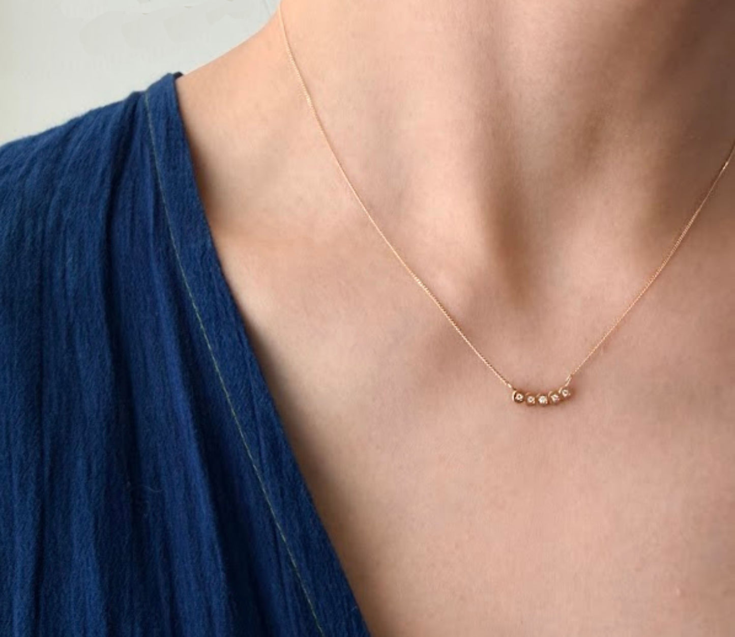 marumaru dia5P necklace (K18/40cm)