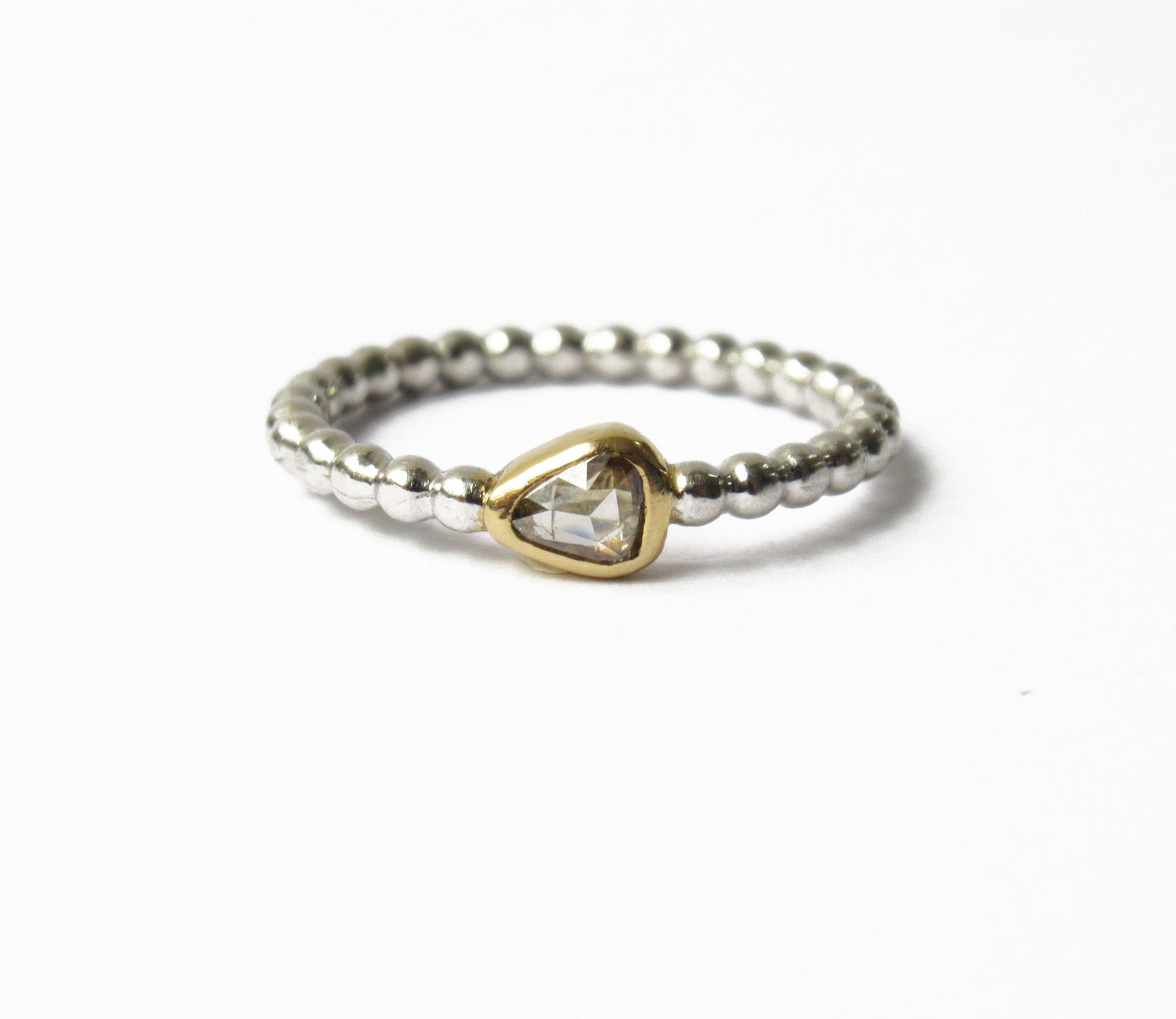 0.11ct diamond ring (K18 tsubutsubu) #11