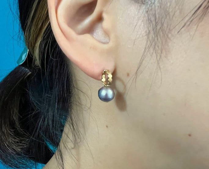 kerama pearl × marumaru pierced earring / K18 (両耳)