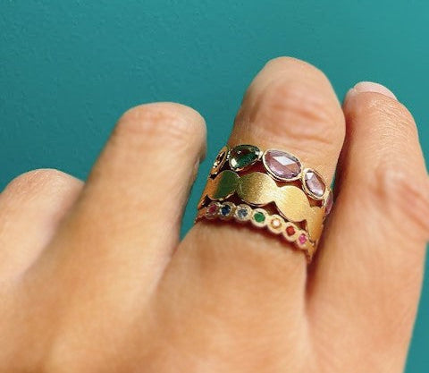 sapphire × circle half eternity ring (13号) / K18