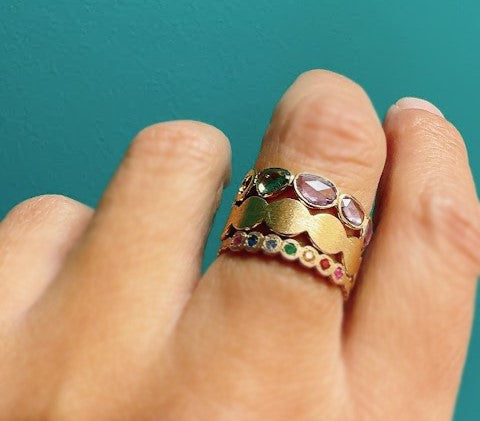rainbow marumaru ring / K18