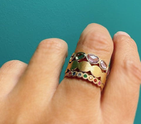 sapphire × circle half eternity ring (14号) / K18