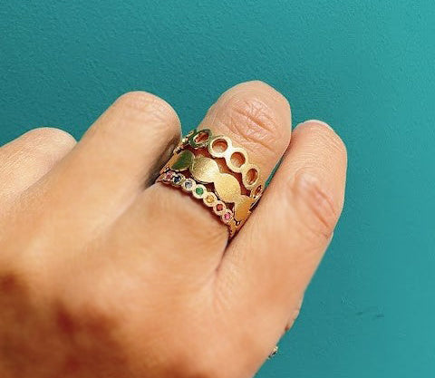 sapphire × circle half eternity ring (13号) / K18