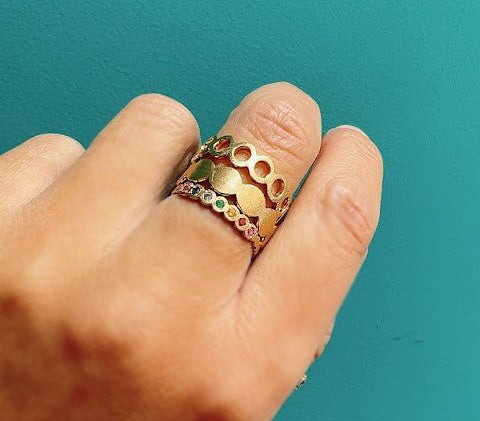 sapphire × circle half eternity ring (13号) / K18