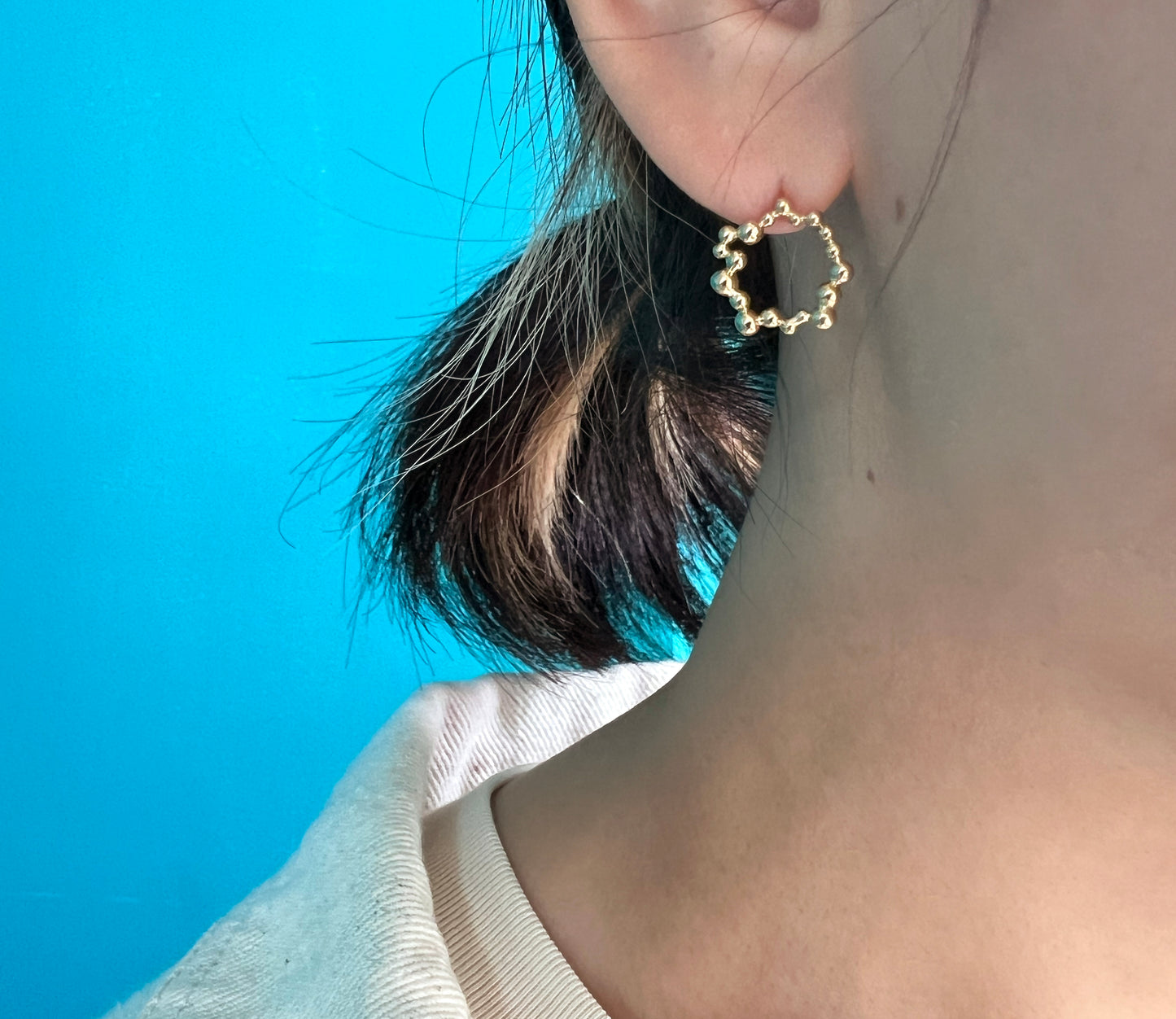 cell silver pierced earring / Silver (両耳)