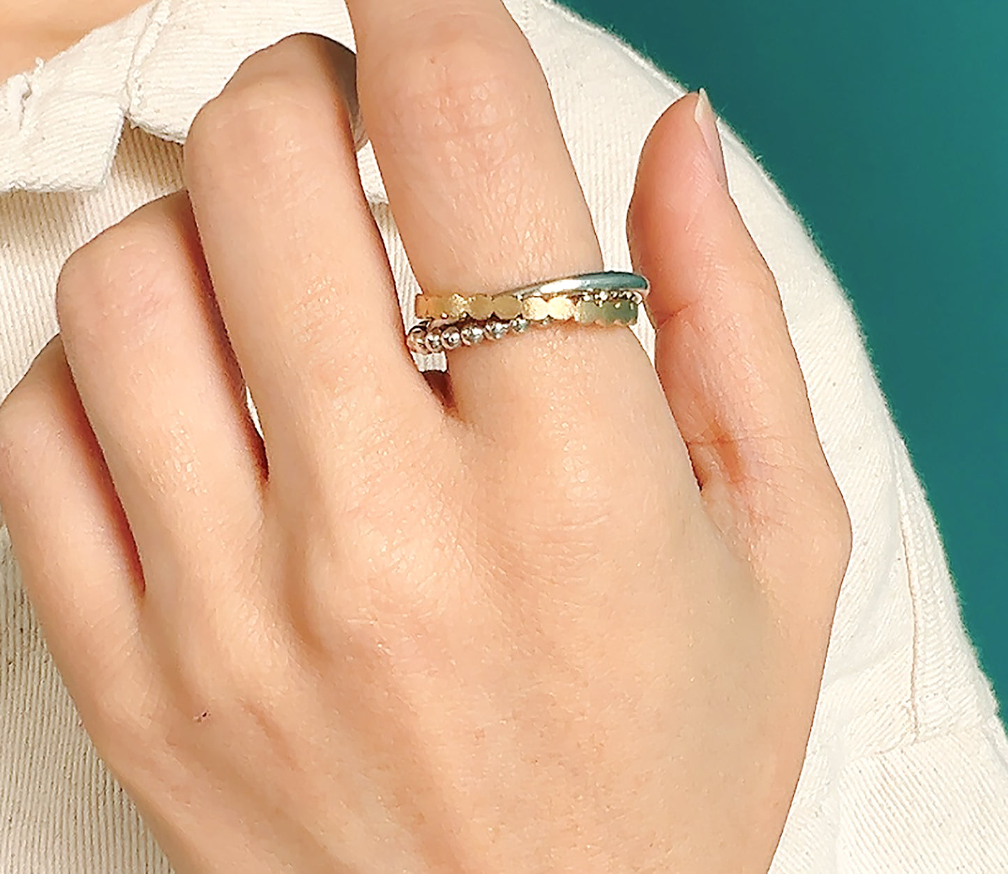 ren ring (K18 marumaru) / K18,silver