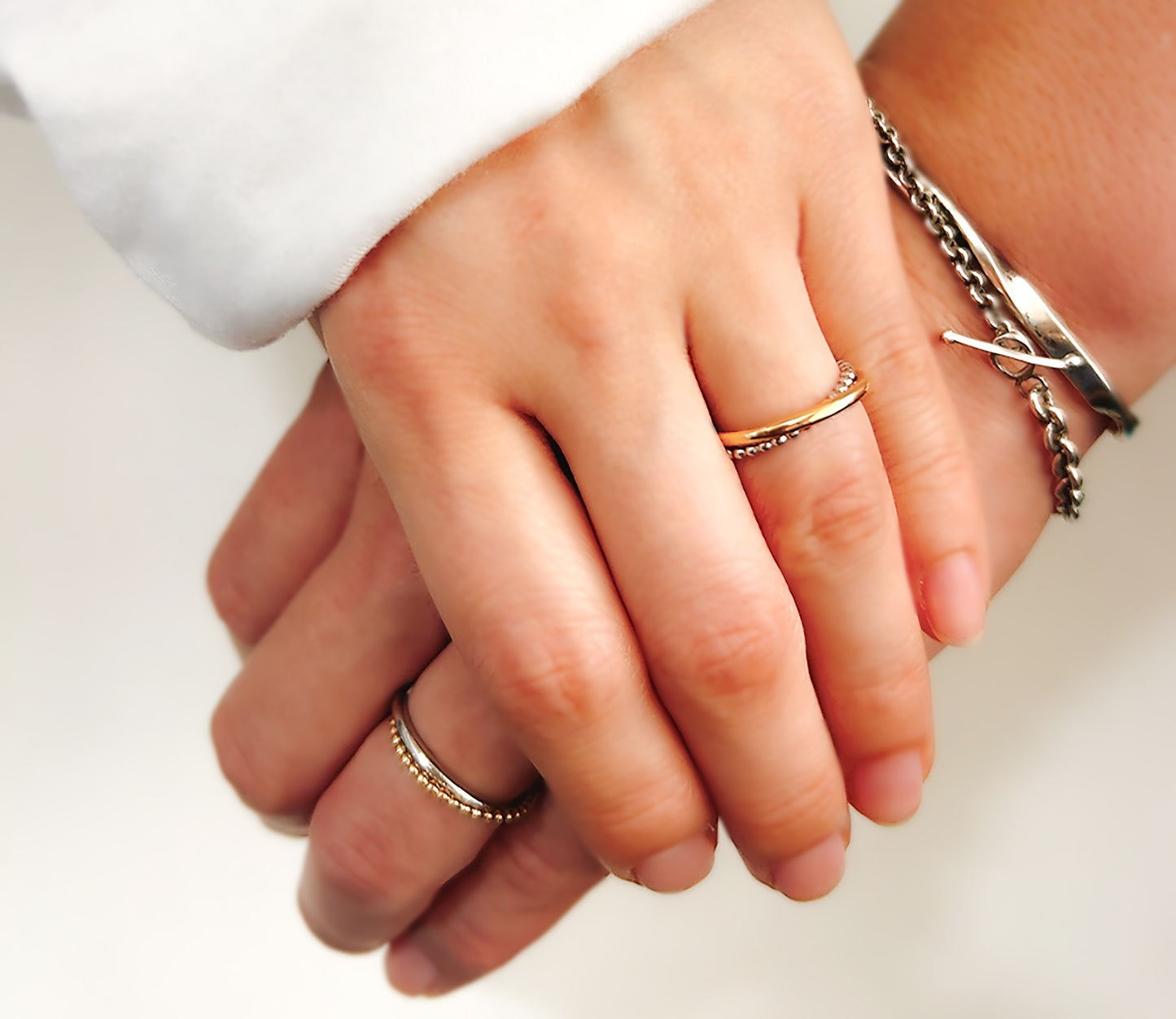 crossing marriage ring / Pt900,K18 (tsubutsubu)