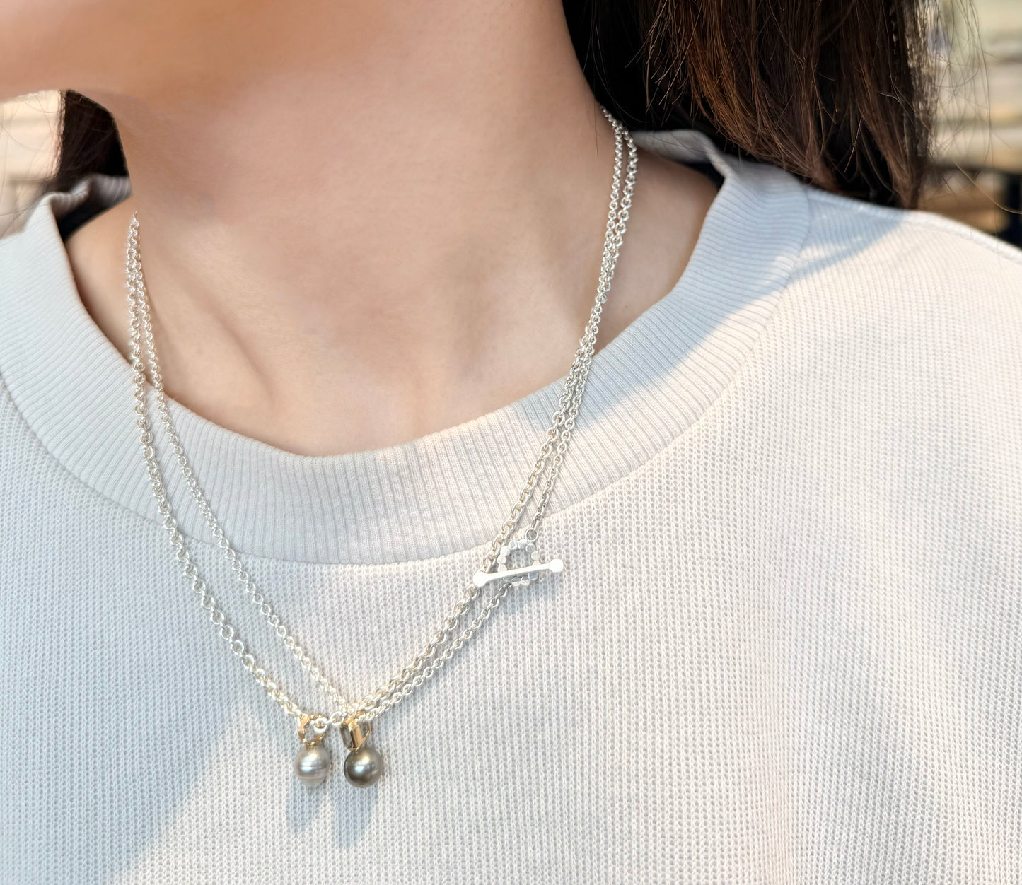 mantel necklace (marumaru) S / Silver (43cm)