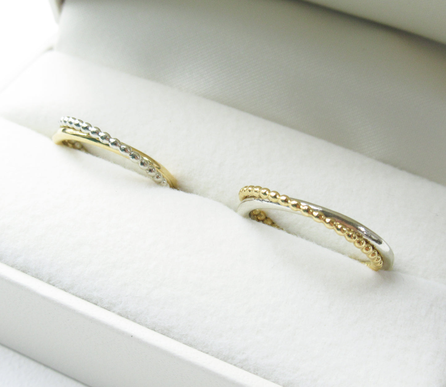 crossing marriage ring / K18,Pt900(tsubutsubu)