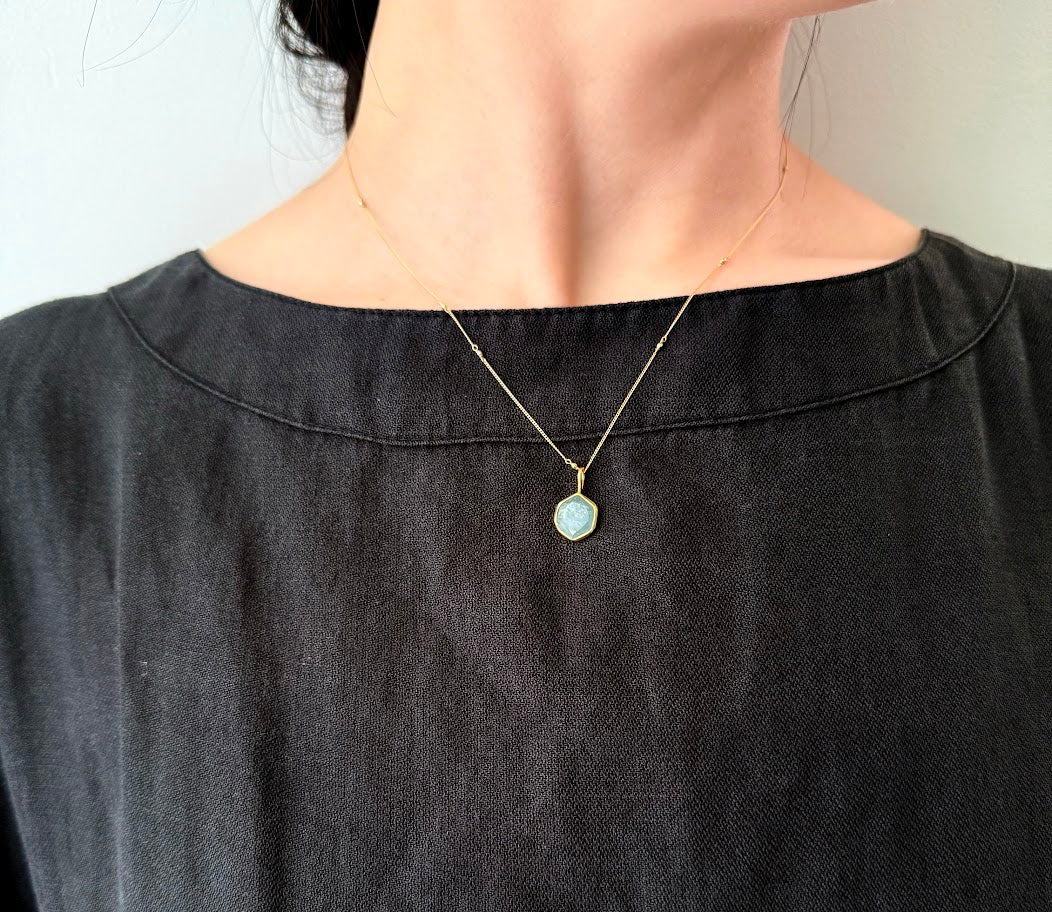 aquamarine charm / K18