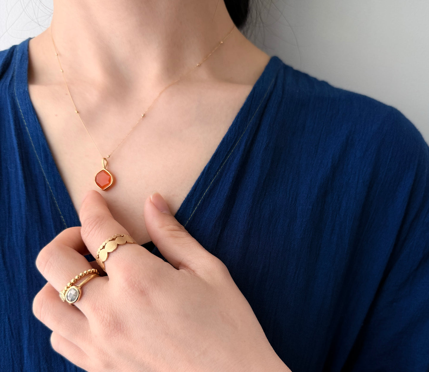 carnelian charm / K18