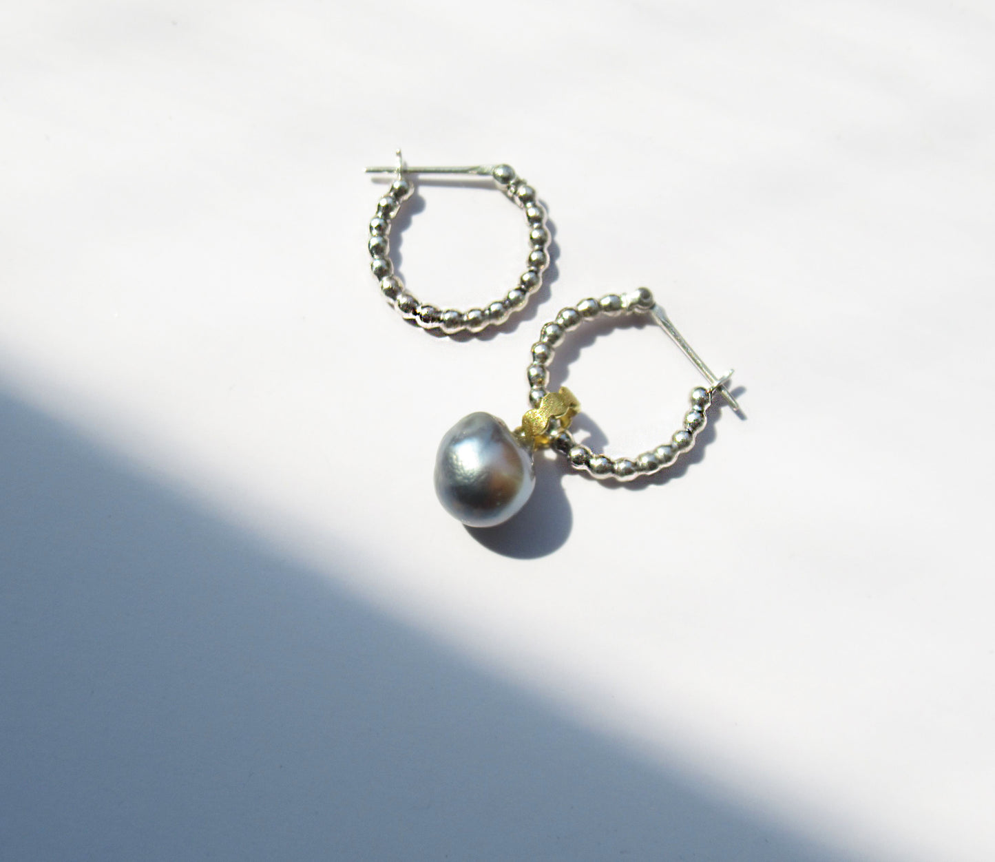 tsubutsubu silver hoop earring (pierce) 1 / Silver (両耳)
