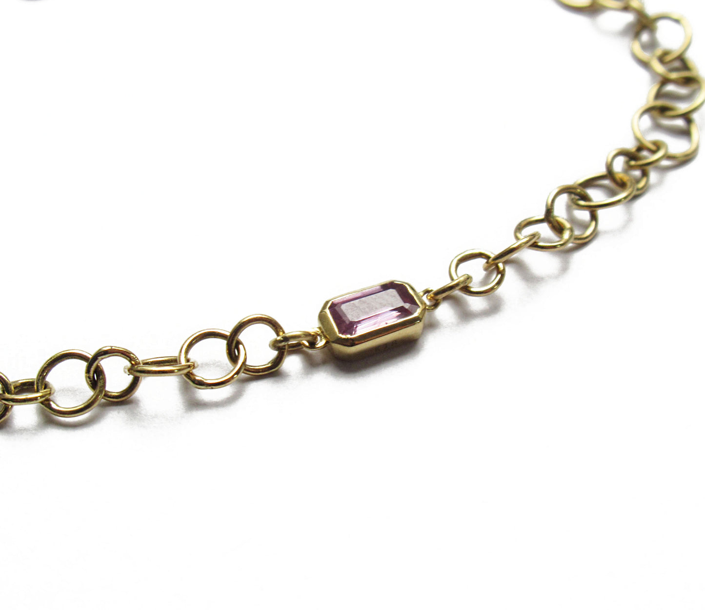 bubble chain bracelet (pink sapphire)