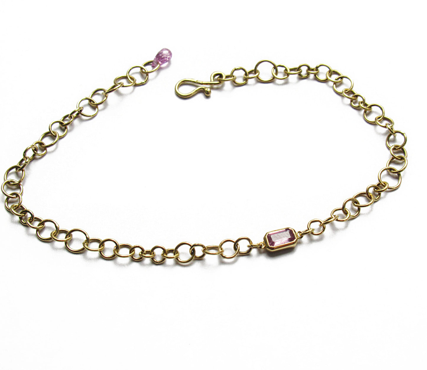 bubble chain bracelet (pink sapphire)