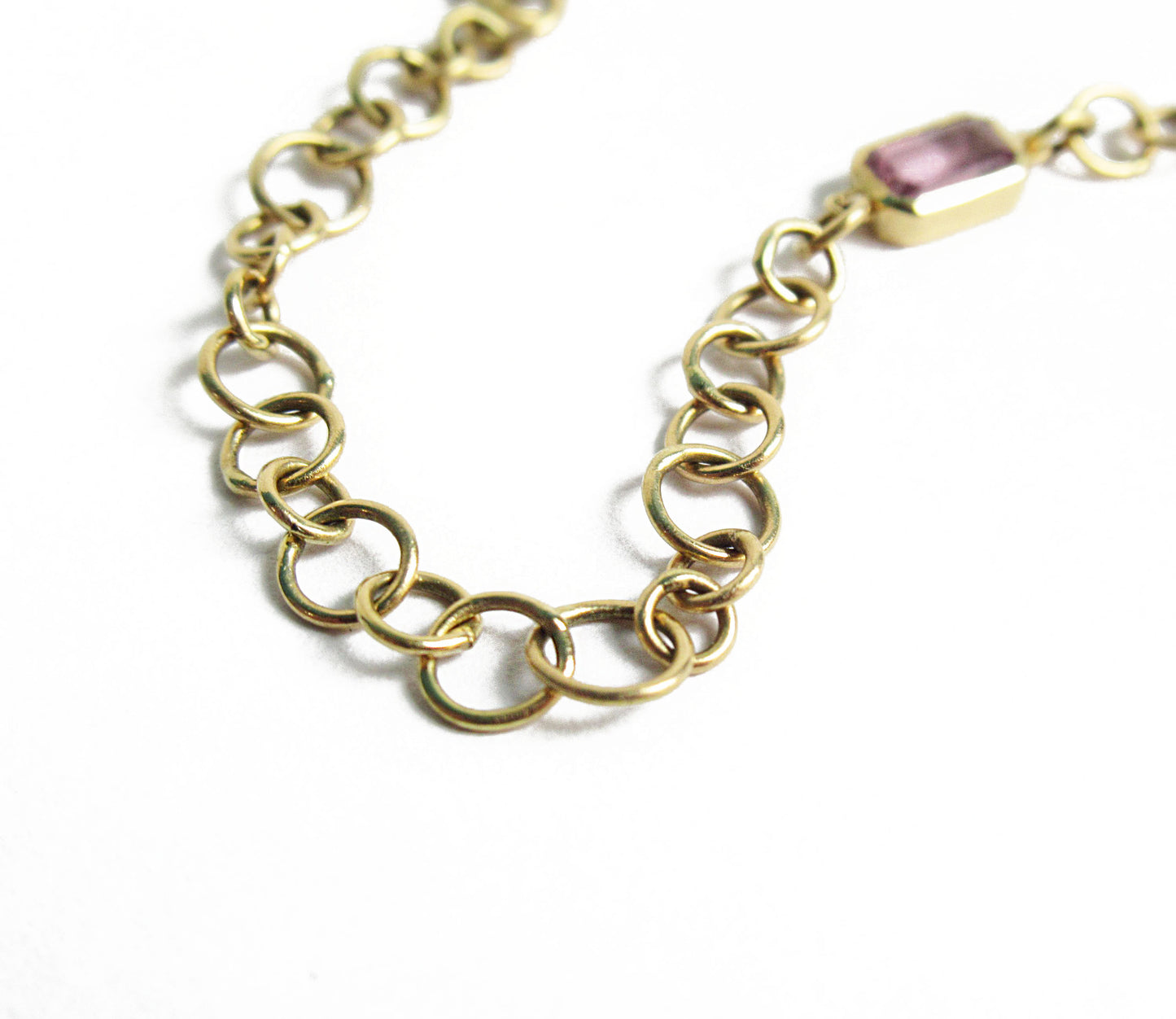 bubble chain bracelet (pink sapphire)