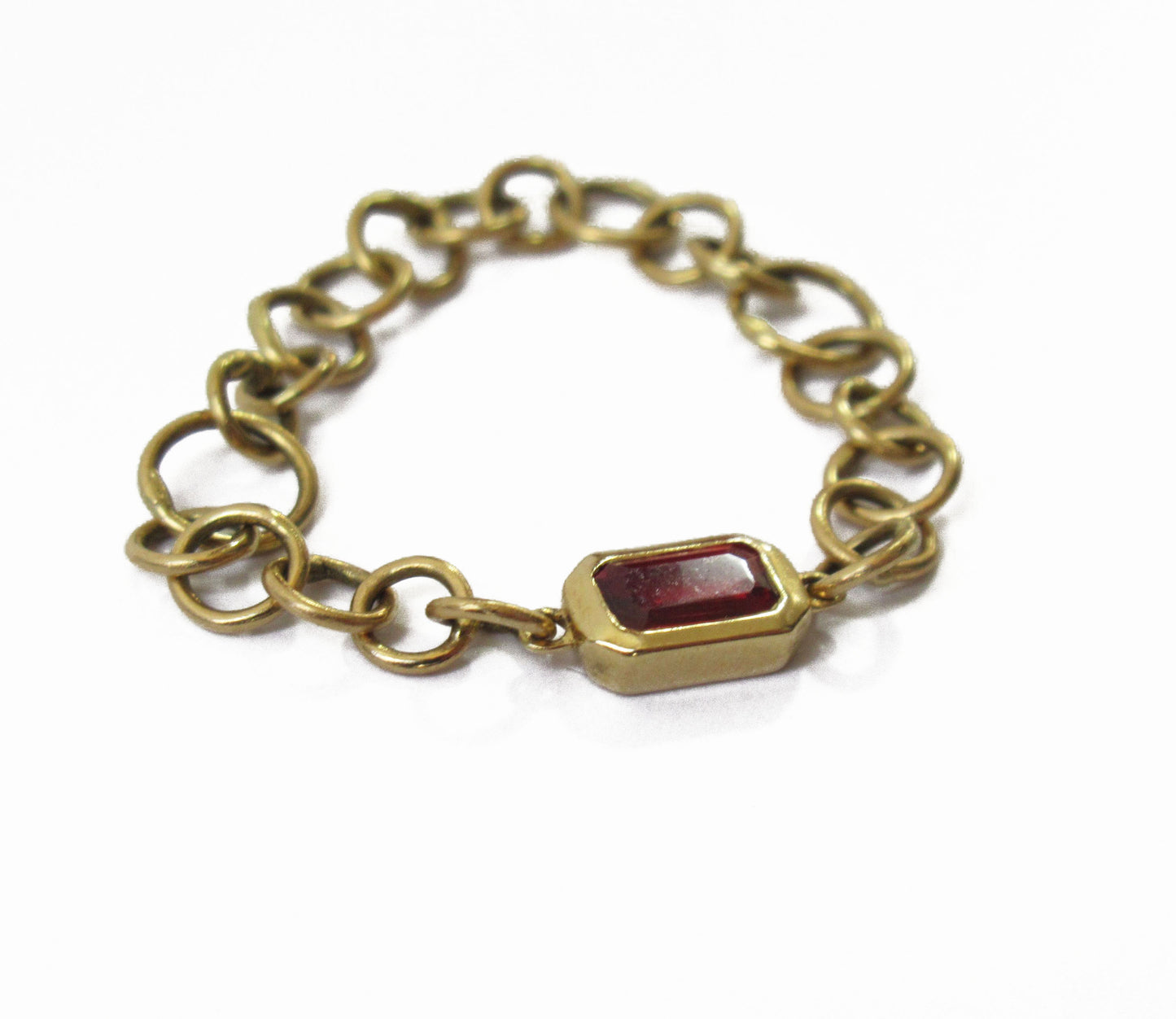 bubble chain ring (orange sapphire)