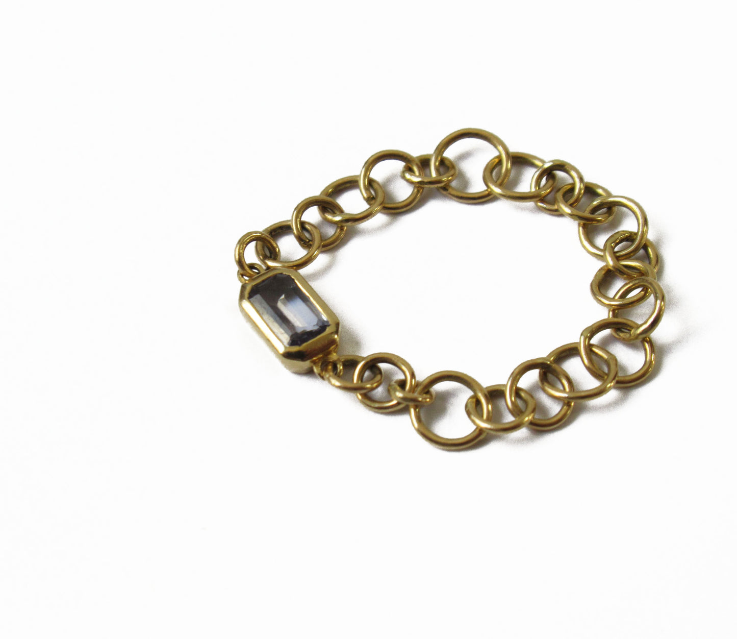 bubble chain ring (light blue sapphire)