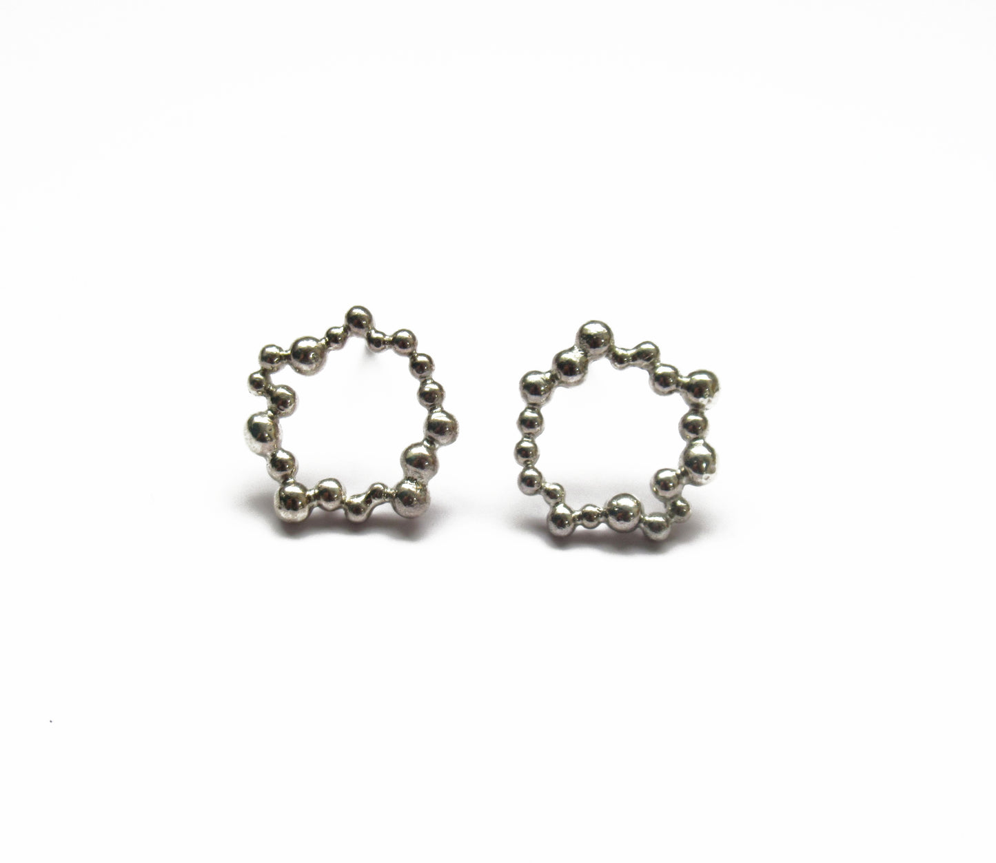 cell silver pierced earring / Silver (両耳)