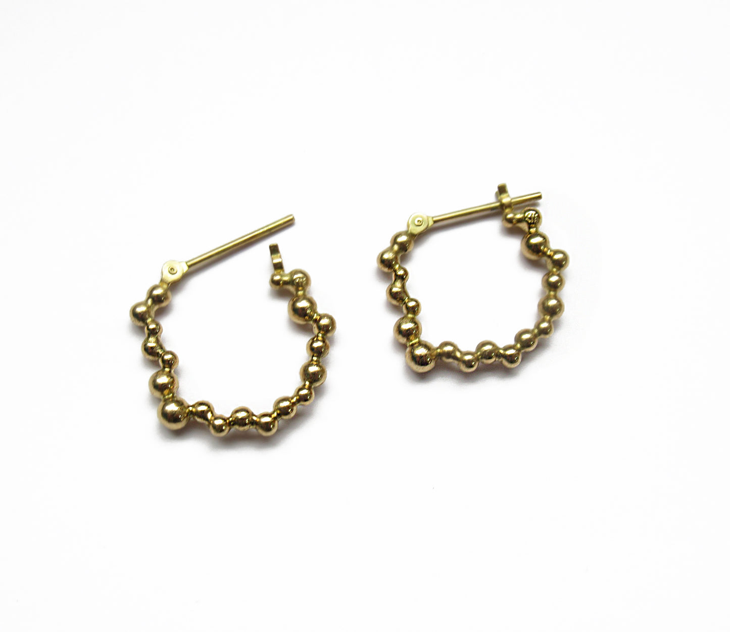 cell hoop pierced earring / K18 (片耳)
