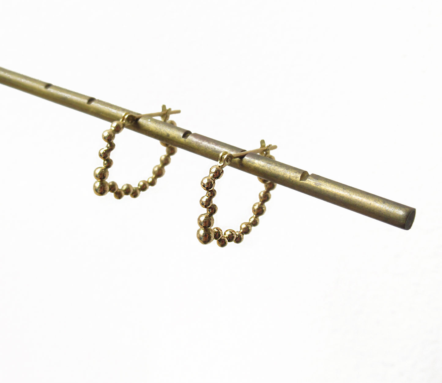 cell hoop pierced earring / K18 (片耳)