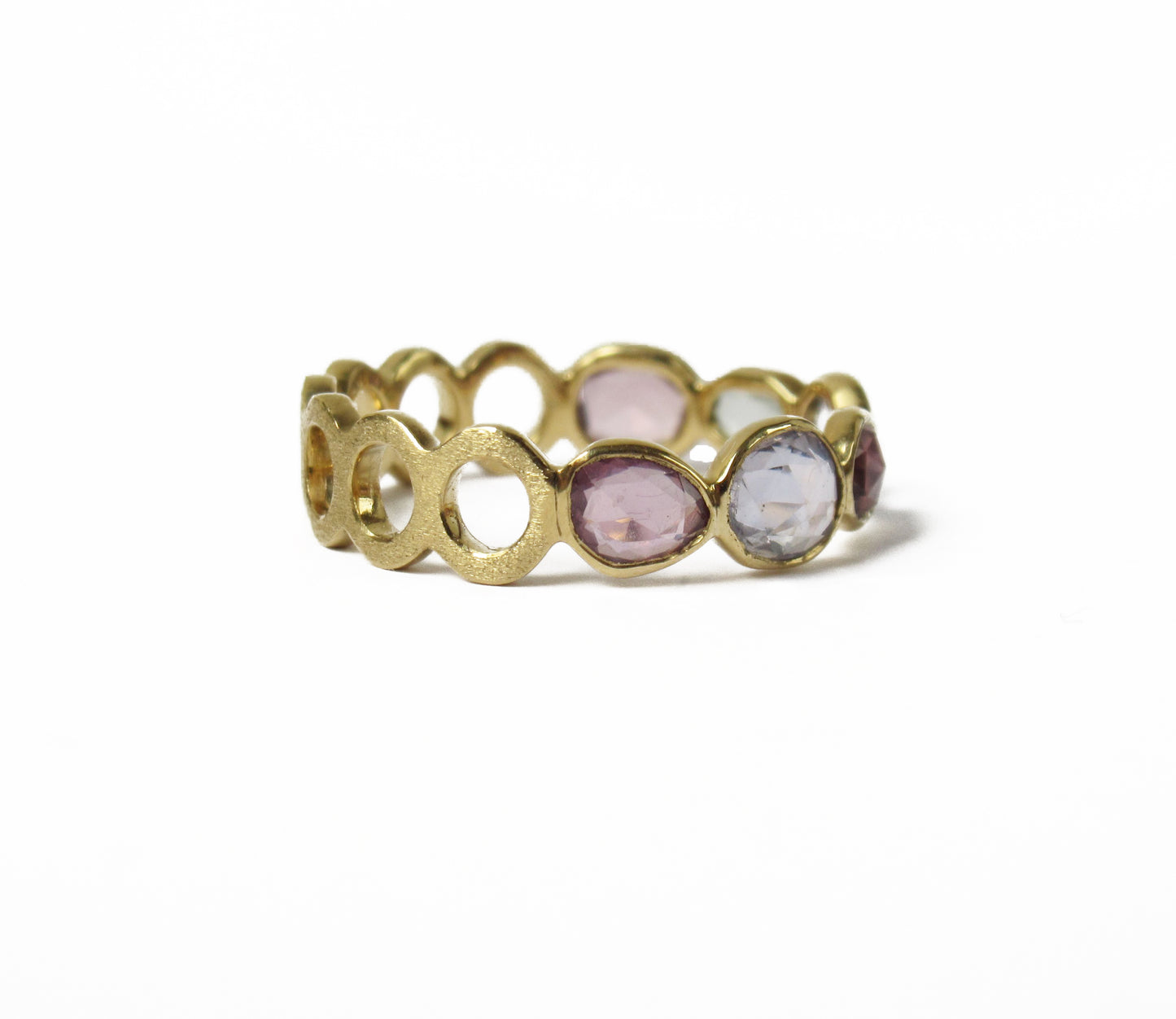 sapphire × circle half eternity ring (14号) / K18