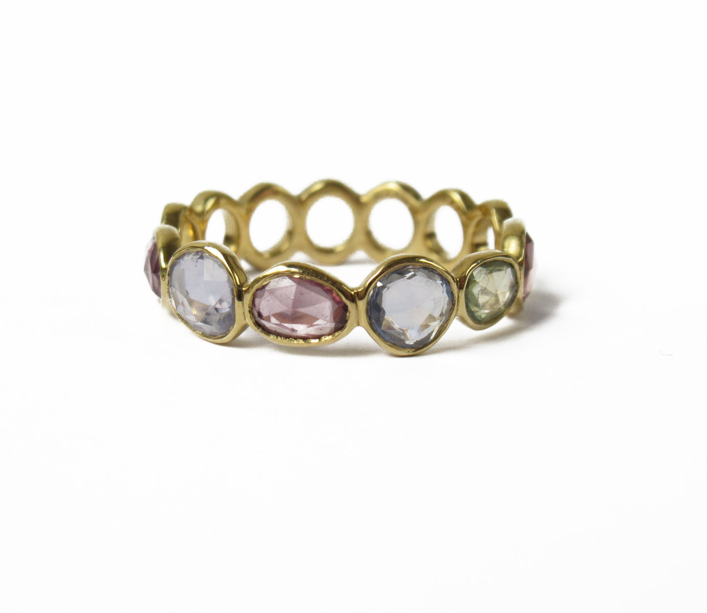 sapphire × circle half eternity ring (14号) / K18