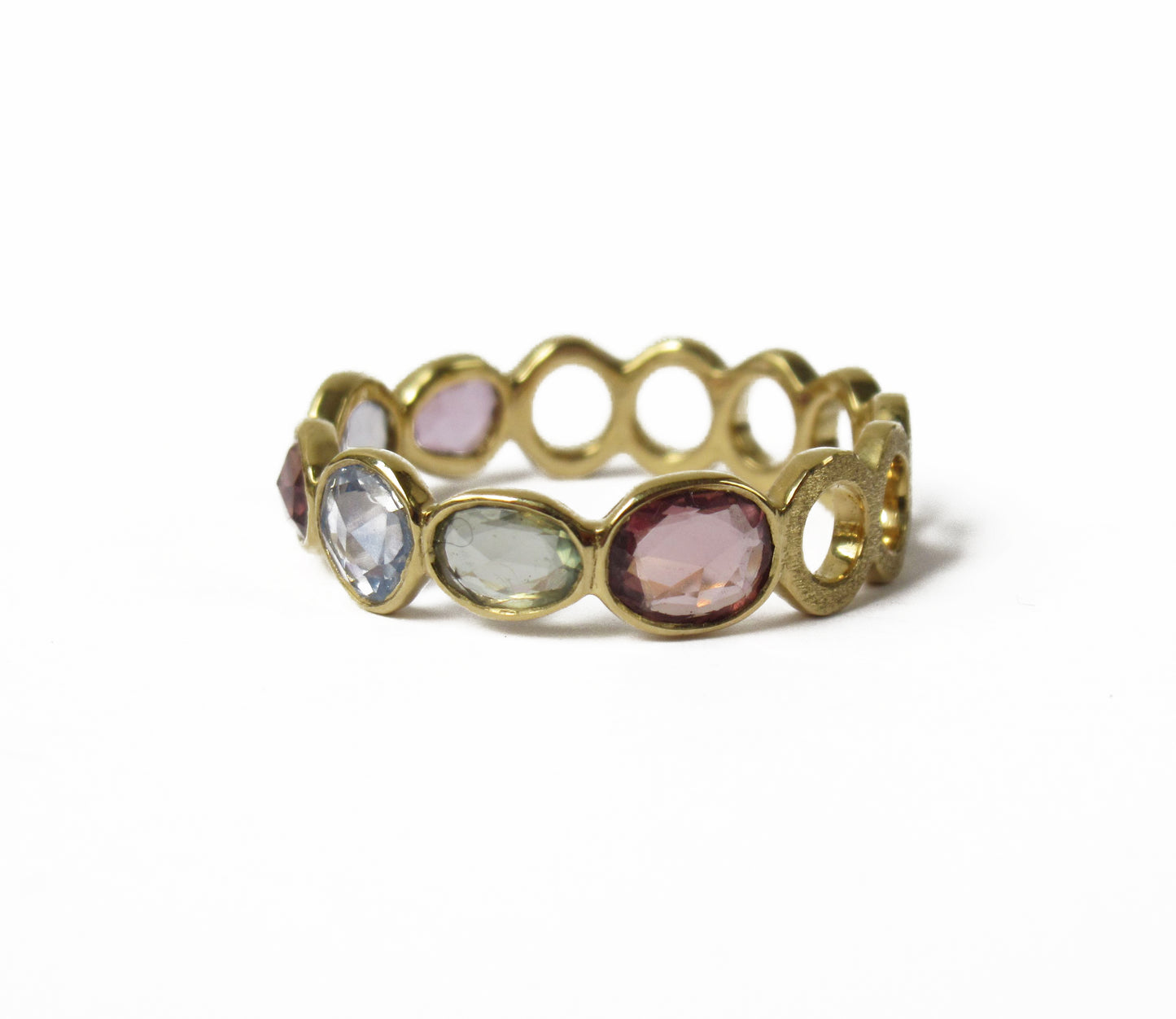 sapphire × circle half eternity ring (14号) / K18