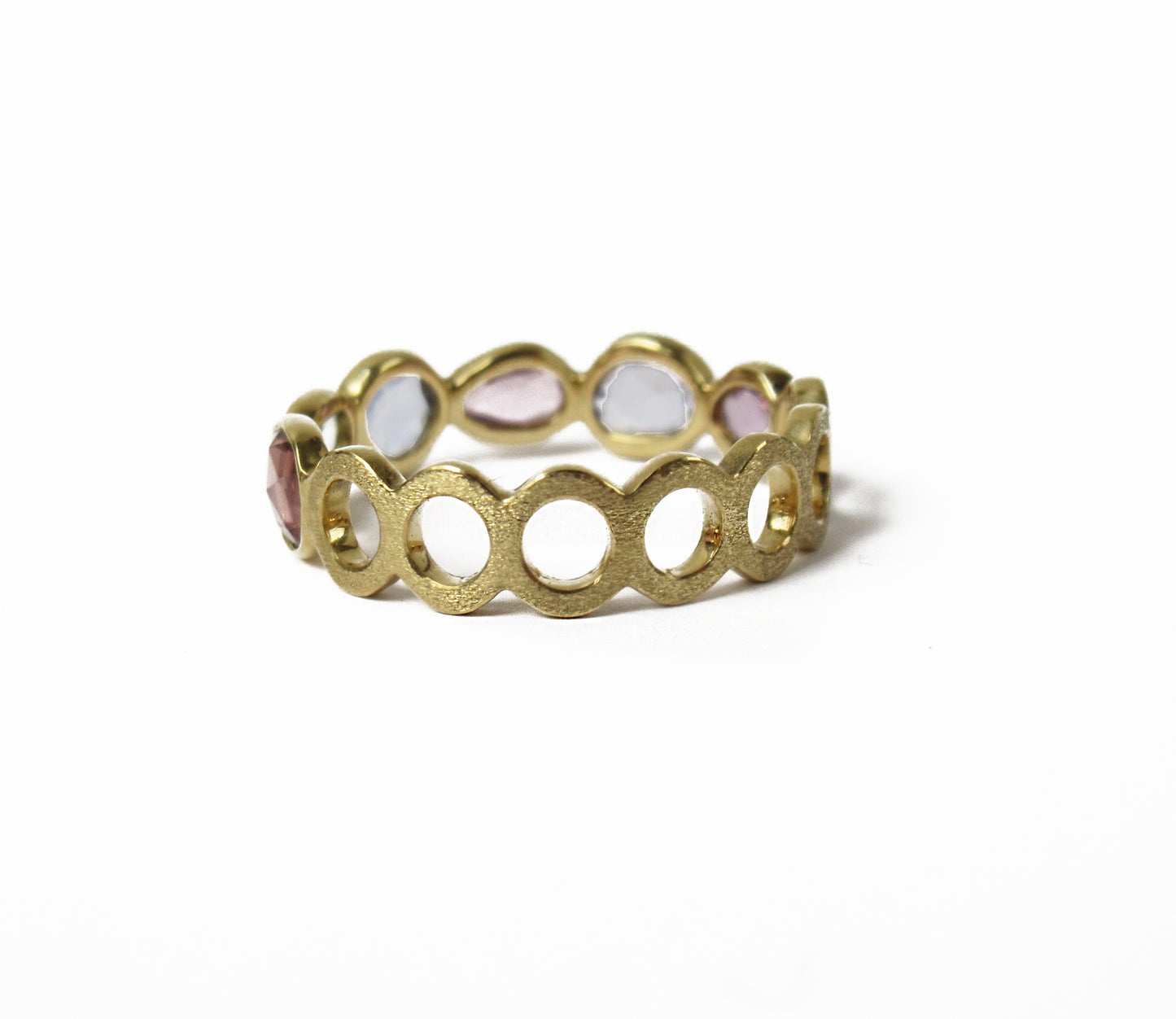 sapphire × circle half eternity ring (14号) / K18
