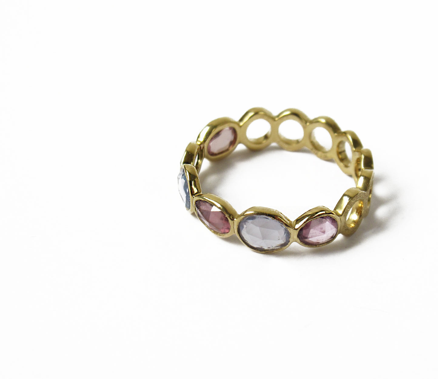 sapphire × circle half eternity ring (14号) / K18