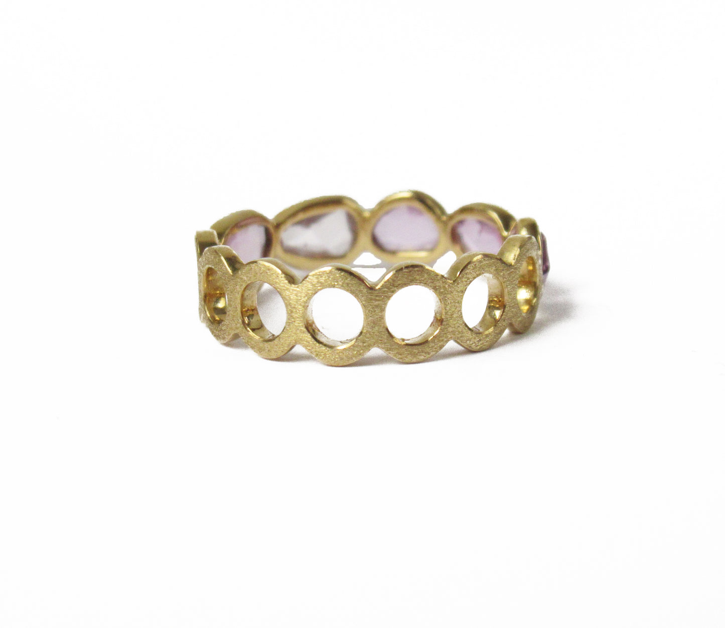 sapphire × circle half eternity ring (11号) / K18