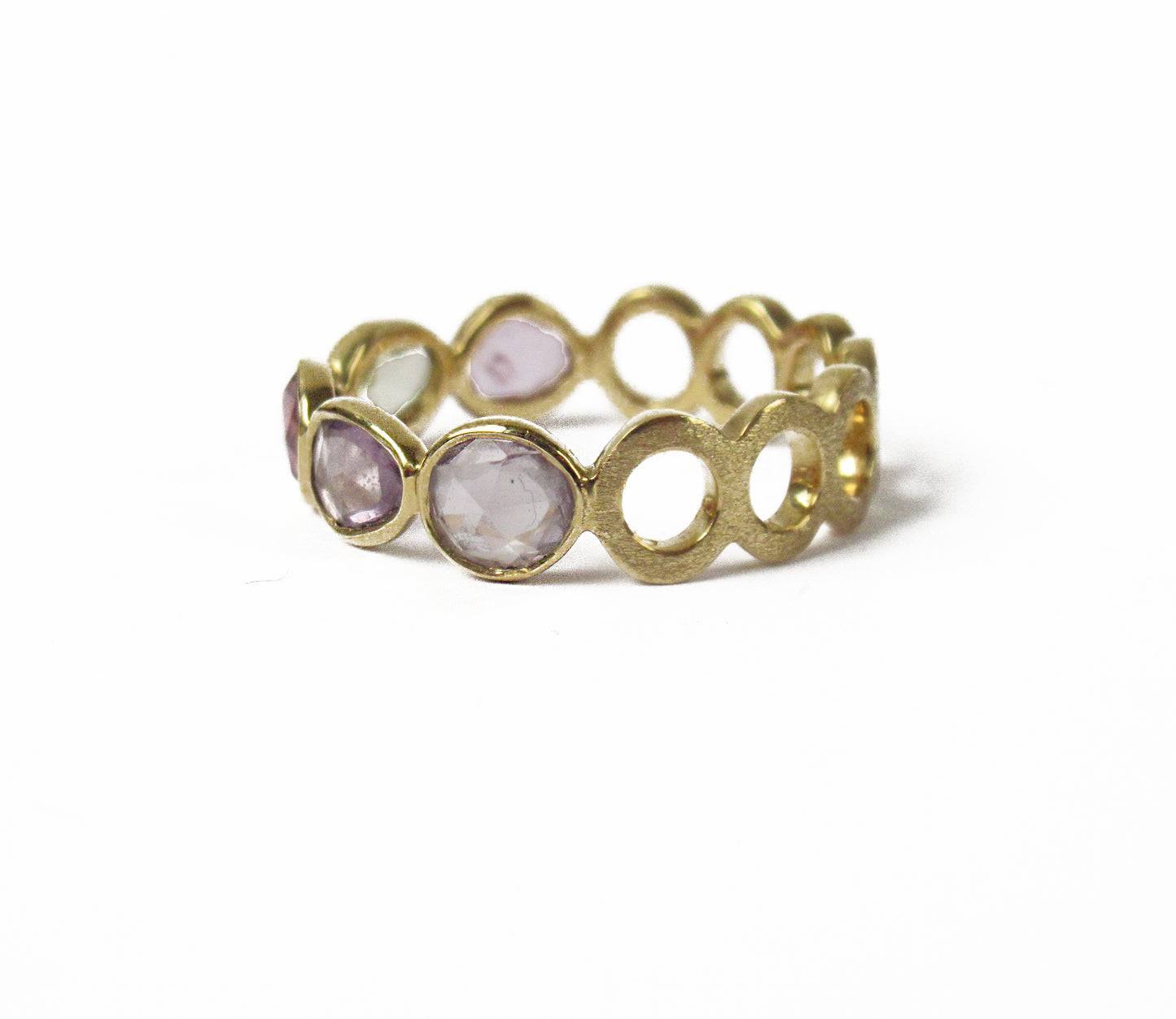 sapphire × circle half eternity ring (11号) / K18