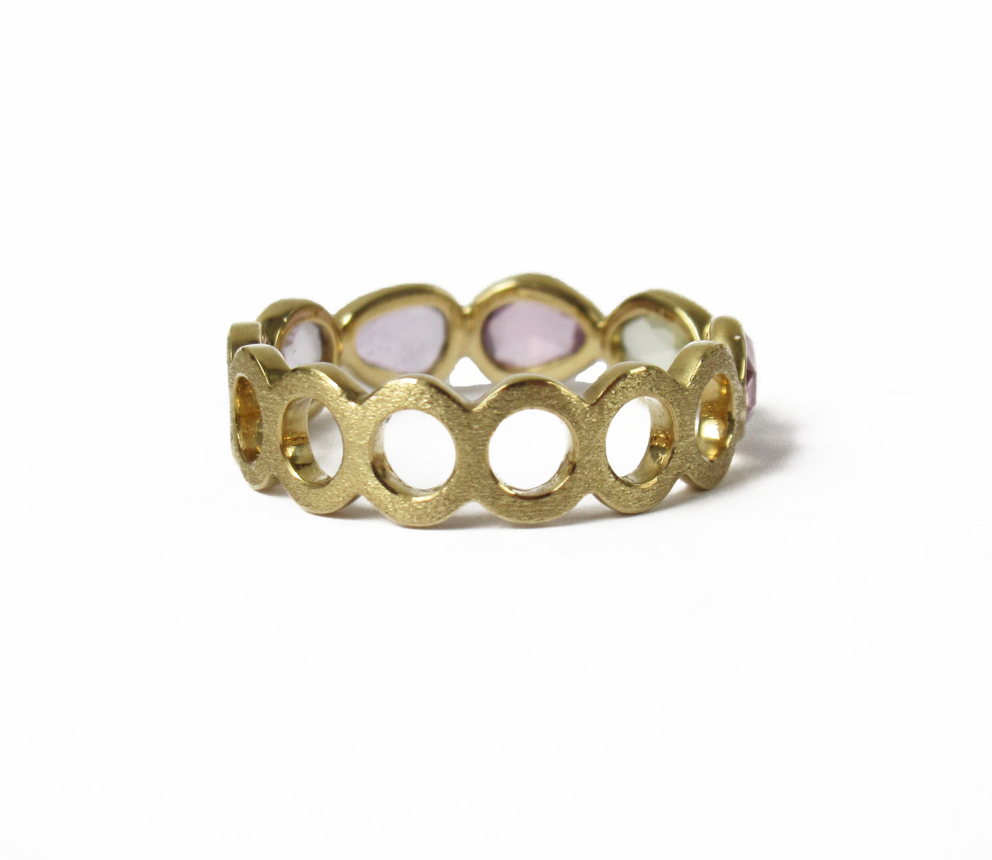 sapphire × circle half eternity ring (11号) / K18