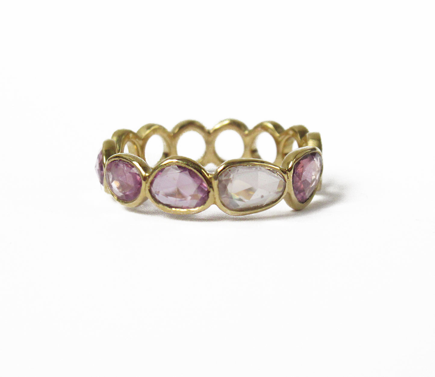 sapphire × circle half eternity ring (11号) / K18
