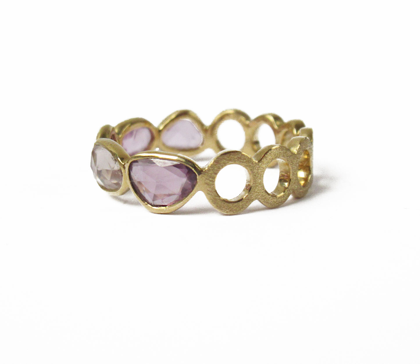 sapphire × circle half eternity ring (11号) / K18