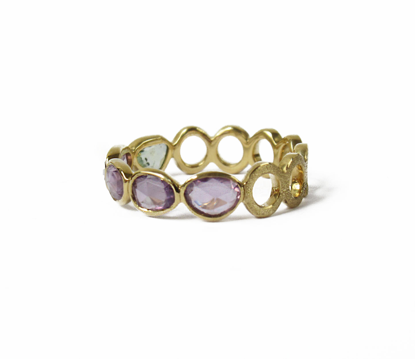 sapphire × circle half eternity ring (13号) / K18