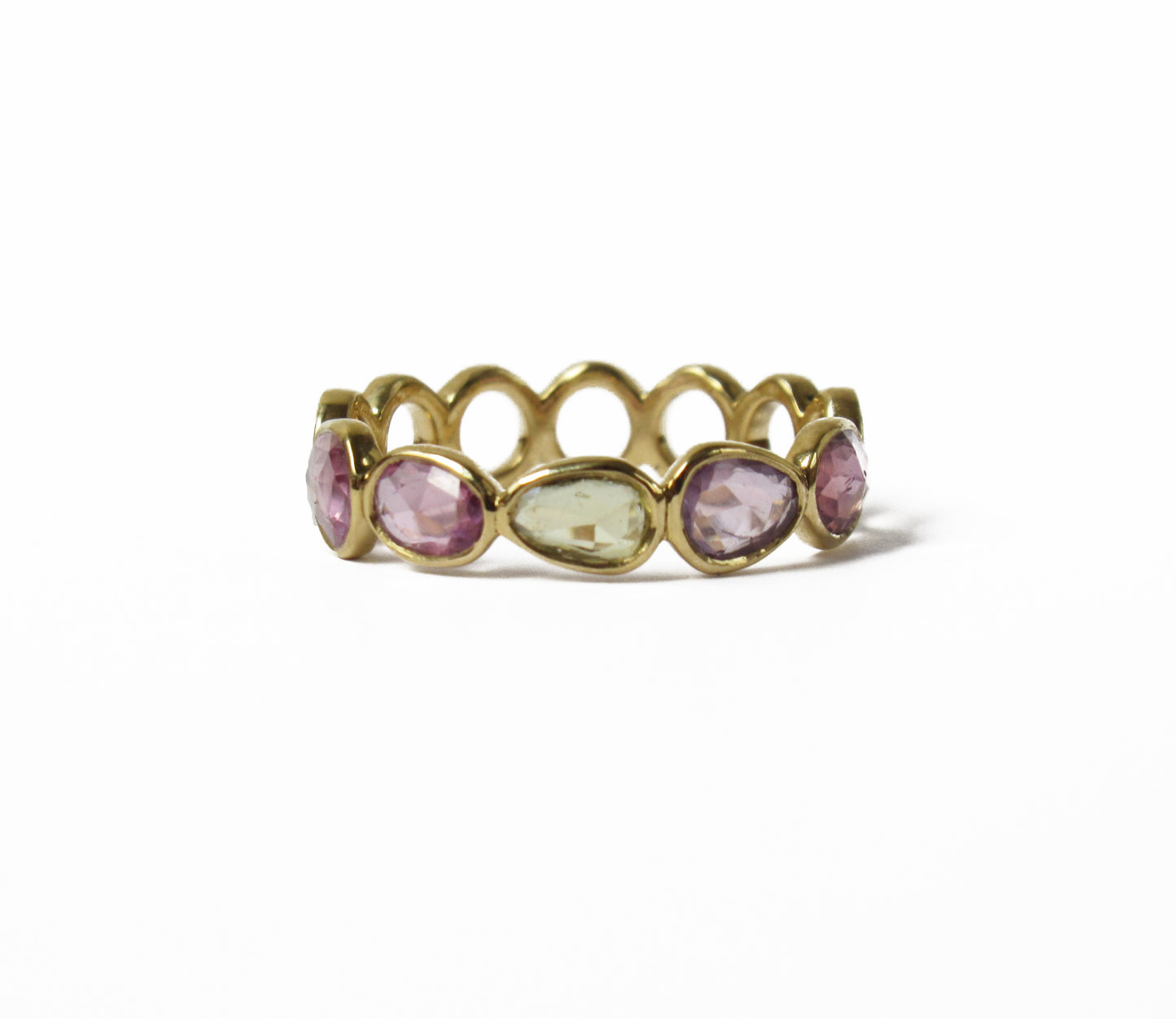 sapphire × circle half eternity ring (13号) / K18