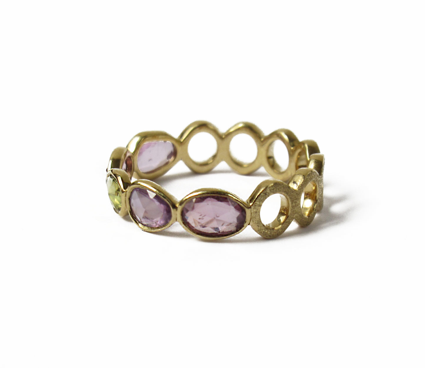 sapphire × circle half eternity ring (13号) / K18